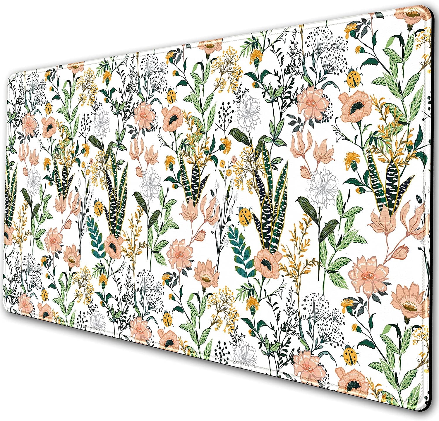 Desk Mat, Extended Large Gaming Mouse Pad, XXL Keyboard Pad Desktop Protector Mat(31.5x15.75 in), Mousepad with Non-Slip Rubber Base and Tightly Stitched Edges, Beautiful Floral