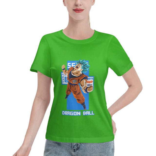 T-Shirt Basique à Manches Courtes pour Femmes Super Saiyan