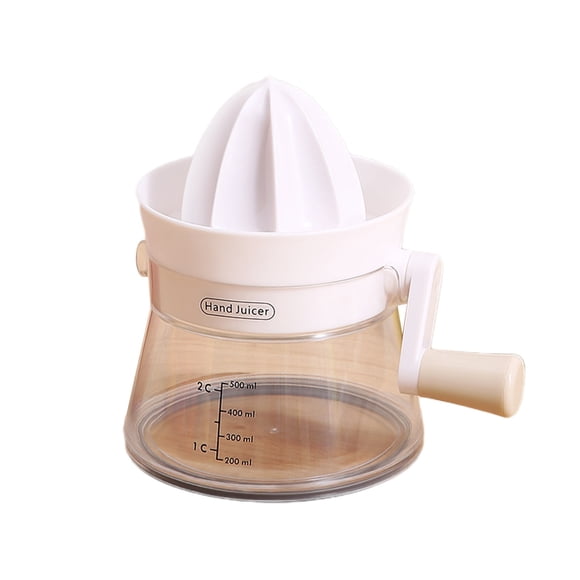 Manual Citrus Juicer with Builtin Measuring Cup and Grater, Hand Squeezer for Lemons and Oranges, Efficient Fruit Extraction, Portable Kitchen Tool