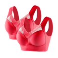 thumbnail image 3 of Pisexur 2PC Womens Bras No Underwire Full Coverage Front Closure Everyday Bras Set Solid Color Oversized Push Up Bra Comfort Seamless Nursing Bras for Breastfeeding Plus Size Bras, 3 of 4