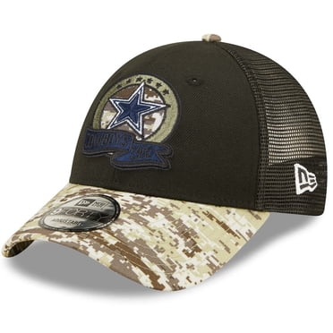 Dallas Cowboys Men's New Era Black/Camo 2022 Salute To Service 9FORTY Snapback Trucker Hat
