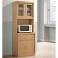 thumbnail image 2 of Hodedah Armoire de Rangement de Cuisine Autoportante avec Espace Ouvert pour Micro-Ondes, Beech, 2 of 5