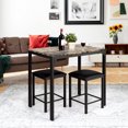 thumbnail image 3 of Patiojoy Set of 3 Counter Height Table 2 Bar Chairs for Dining Room Faux Marble, 3 of 10