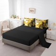 thumbnail image 3 of YST Yellow Marble Bed in a Bag 7-Piece Abstract Aesthetic Bedding Set, Stone Pattern Marbling Twin Size Comforter Set, 3 of 4