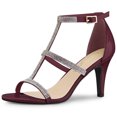 thumbnail image 1 of BLISSFUL STEP Sandales à Talons Hauts Stilettos pour Femmes avec Bride à la Cheville Ornée de Strass, 1 of 6