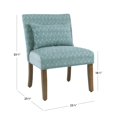 thumbnail image 4 of HomePop Transitional Fabric Parker Accent Chair with Pillow in Teal Blue, 4 of 12