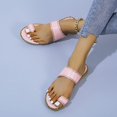 thumbnail image 4 of Women 2025 Casual Adjustable Hook Loop Sandals Summer Open Toe Slides Sandals Flat Sandal, 4 of 5