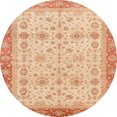 thumbnail image 1 of Ahgly Company Indoor Round Abstract Indian Saffron Orange Oriental Area Rugs, 7' Round, 1 of 6
