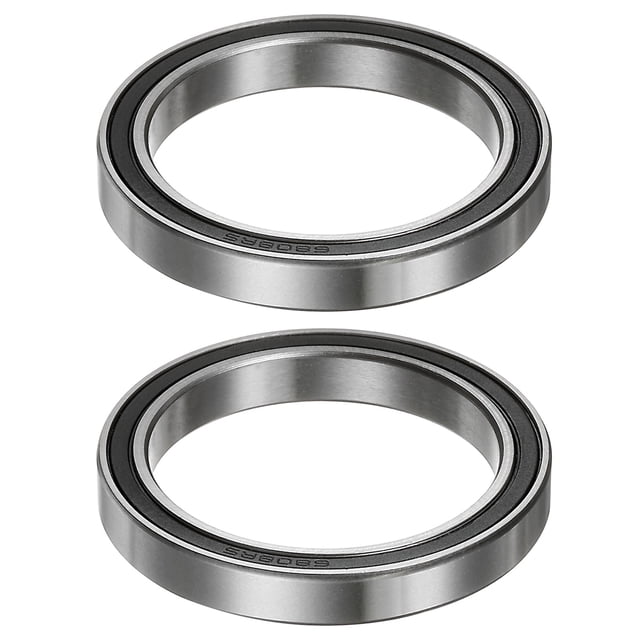 Unique Bargains 6808-2RS Roulements à Billes 40mmx52mmx7mm Acier Chromé ABEC3 Double Scellé 2 Pack