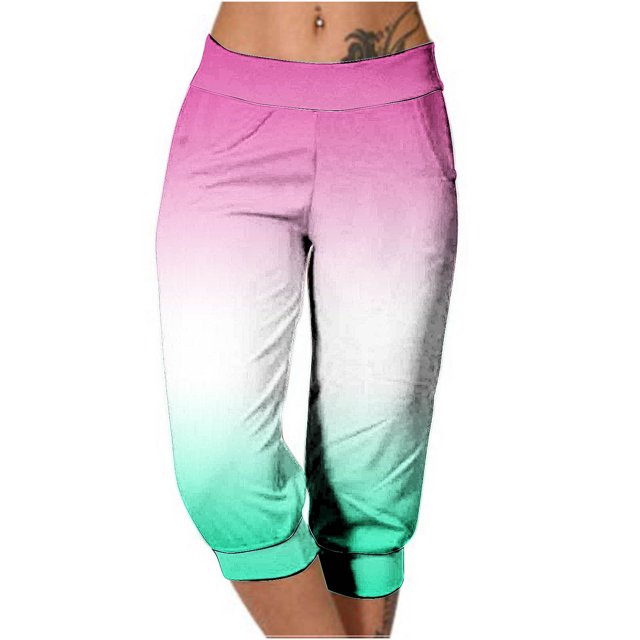 Yuyuzo Womens Capri Pants High Waisted Drawstring Sweatpants Running Gym Cropped Trousers with Pockets