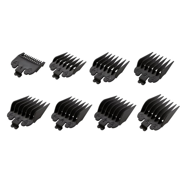 8 Sizes Professional Cutting Guide Comb Set Black Limit Comb Set for Electric Hair Trimmer Shaver Hairdressing Tool Replacement for Wahl Electric Hair Clipper