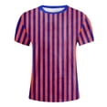 thumbnail image 4 of GDREDA T-Shirt Graphique à Manches Courtes Rayé pour Garçons, Coloré, Confortable et Décontracté, Rouge Brique, 140, 4 of 4