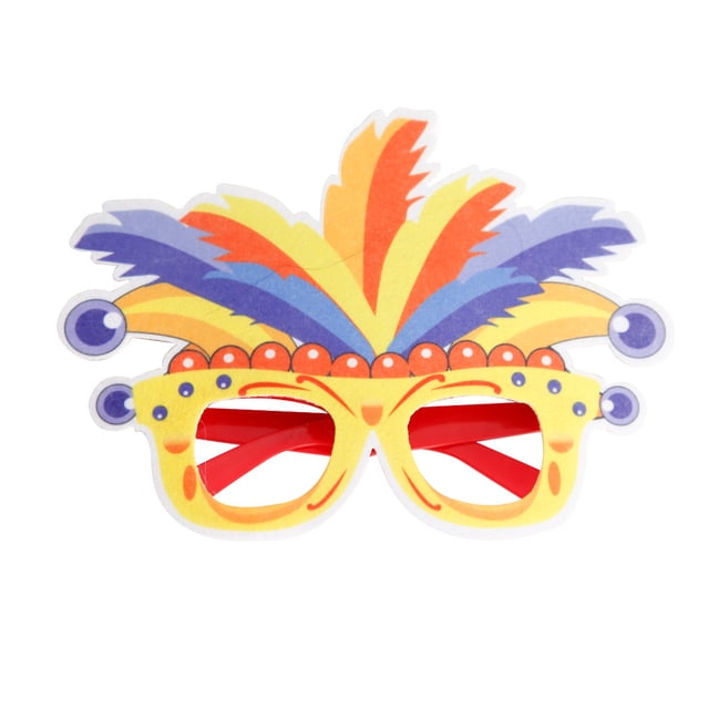 VONKY DIY Plume Eyeglasses Frame Carnival Theme Parties Decorative Eyewear Plume clown 1Set