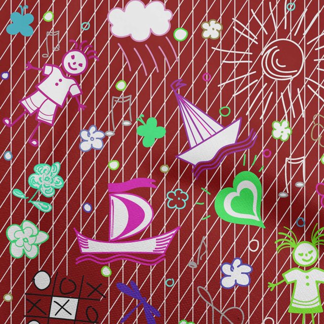 oneOone Velvet Maroon Fabric Kids Craft Projects Decor Fabric Printed By The Yard 58 Inch Wide
