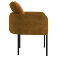 thumbnail image 3 of Modern Velvet & Metal Accent Chair in Mustard & Black Leg, 3 of 8