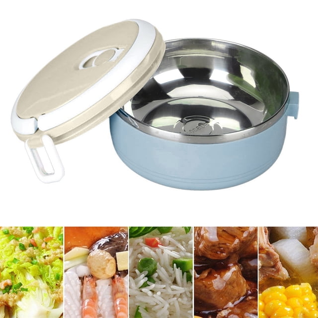 Lunch Bag 2 Thermal Food Stackable Insulated Stainless Steel Lunchbox for Hot Meals with Sealed Containers and Easy Carrying