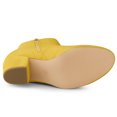 thumbnail image 2 of Bottes Cheville à Talon Bloc à Bout Rond à Fermeture Éclair Latérale pour Femmes BLISSFUL STEP Jaune 6, 2 of 6