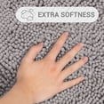 thumbnail image 3 of Hitime Soft Chenille Bath Rug Mat 16x24 Quick Dry Machine Washable Bathroom Runner - Ultra Absorbent Non-Slip Backing - Light Grey, 3 of 10