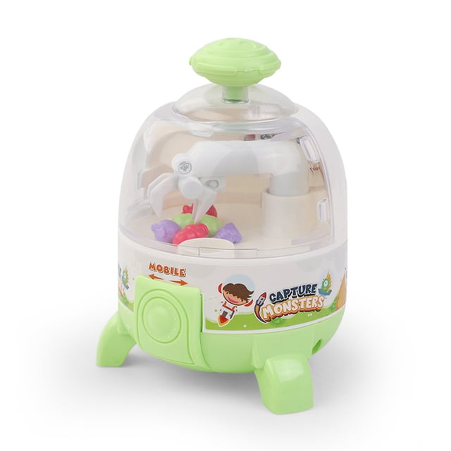 Green Mini Rocket Claw Game Interactive Handheld Toy For Children Arcade Style Grabber Skill Challenge 4.13 Inch Portable Travel Puzzle Gift Boys Girls Green