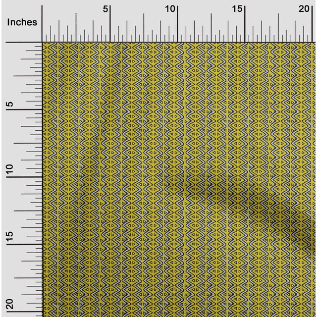 oneOone Cotton Silk Fabric Chevron & Triangle Block Print Fabric By Yard 42 Inch Wide