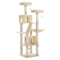 thumbnail image 1 of PAWZ Road 71" Large Cat Tree Multi-Level Cat Tower with 6 Scratching Posts for Indoor Pet Beige, 1 of 13