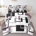thumbnail image 1 of YST Ensemble de Douillette Moderne Simple 7 Pcs, Ensemble de Lit Rayé Mi-Siècle pour Filles Femmes, Ensembles de Literie Motif Léopard Abstrait, Ensembles de Lit Réversibles Art avec Drap Plat et Drap-Housse, Couvre-Oreillers, 1 of 5
