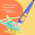 thumbnail image 3 of SCRIB3D Jr,  3D Printing Pen Set, Blue,  Includes 1 Pen, 3 Colours of BPA Free, Non-Toxic Filament, Stencil Book + Project Guide, & Power Adapter, 3 of 9