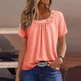 thumbnail image 1 of asjyhkr T-Shirts d'Été pour Femmes Col Rond Manches Courtes Légers T-Shirts Décontractés Mode Confortables Basiques, 1 of 6