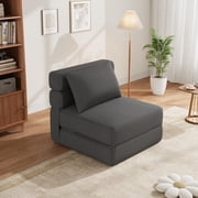 BeesClover Folding Sofa Bed with Upgraded Pillow, Single Size Foldable Floor Couch and Mattress, High-Density Memory Foam with Linen Cover