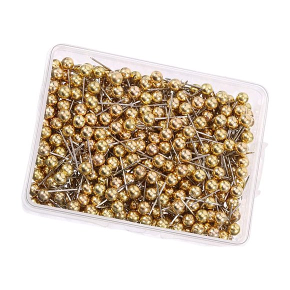 tredstone Épingle de Couleur Vibrante et Polyvalente pour Pointes de Pouce pour Bureau et Maison Épingle Rose en Métal Multicolore Épingle de Fixation en Liège Boule Épingle de Carte Couleur Or 6*17m-200pieces/box 1Ensemble