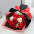 thumbnail image 3 of 11pcs Soap Artificial Flower Bouquet Artificial Flowers Like Fresh Cut Roses From The Garden , Red A, 3 of 5