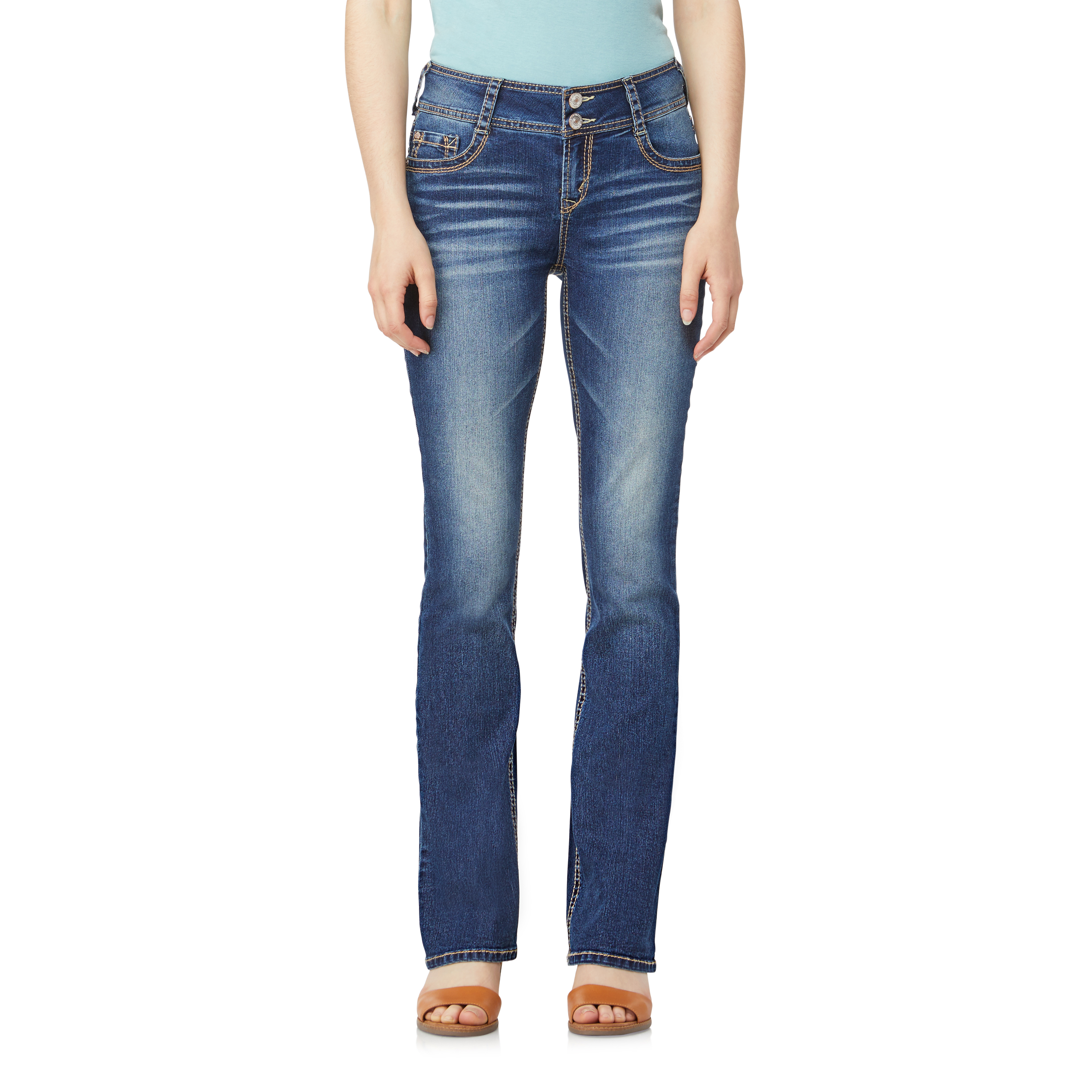 WallFlower Jeans Luscious Curvy Coupe Bottillon Taille Mi-Haute Insta Extensible Juniors pour Femmes (Standard et Plus)