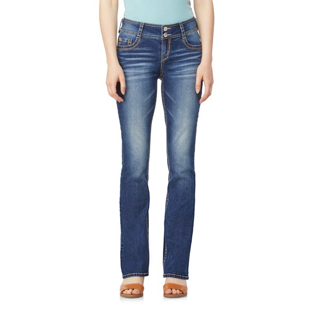 WallFlower Jeans Luscious Curvy Coupe Bottillon Taille Mi-Haute Insta Extensible Juniors pour Femmes (Standard et Plus)