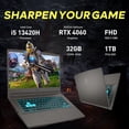 thumbnail image 3 of MSI Thin 15 15,6 Pouces FHD 144Hz Ordinateur Portable de Jeu, Intel i5-13420H, 32 Go RAM, 1 To PCIe SSD, NVIDIA GeForce RTX 4060, Clavier Rétroéclairé, Wi-Fi 6E, Windows 11, Gris, Station d'Accueil 256 Go, 3 of 8