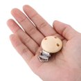 thumbnail image 4 of Qiilu 10pcs/lot Cute Round Wood Natural Baby Pacifier Clip Charm Infant Nipple Clasps 3 Holes,Infant Nipple Clasps,Baby Pacifier Clip, 4 of 7