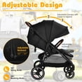 thumbnail image 4 of Costway Poussette Haute pour Bébé avec Auvent Extensible et Chancelière 20 Lb 0-3 Ans, 4 of 10
