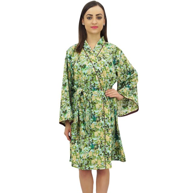 Bimba Robe Kimono à Manches Longues Imprimée Florale pour Demoiselle d'Honneur - 26