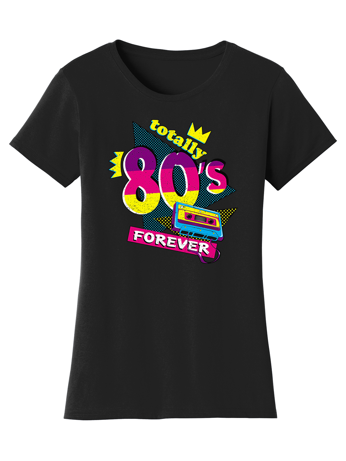 Gravity Threads T-Shirt à Manches Courtes pour Femmes Totally 80s - Noir - Petit