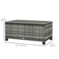 thumbnail image 3 of Outsunny Rattan Coffee Table with Tempered Glass Top Garden Patio, Grey, 3 of 10