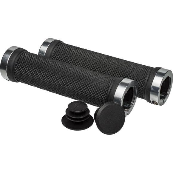 Poignées Bell Sports PUMP™ 400 en alliage d'aluminium argenté avec verrouillage