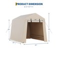 thumbnail image 3 of GloryStar Abri de Rangement Extérieur Portable 6x6x7 Pi, Abri Robuste et Imperméable avec Porte à Glissière et Fenêtre Moustiquaire, Abri d'Auto avec Housse PE Résistante aux UV pour Vélo, Tondeuse, Outils, 3 of 8