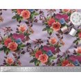 thumbnail image 2 of Soimoi Rayon Fabric Geometric,Leaves & Peony Floral Printed Fabric 1 Yard 42 Inch Wide, 2 of 3