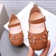 thumbnail image 2 of B91xZ Chaussures de Robe pour Tout-Petites Filles à Fleurs Ballerines Petites Filles Chaussures Plates pour Tout-Petites, Brun 7, 2 of 5