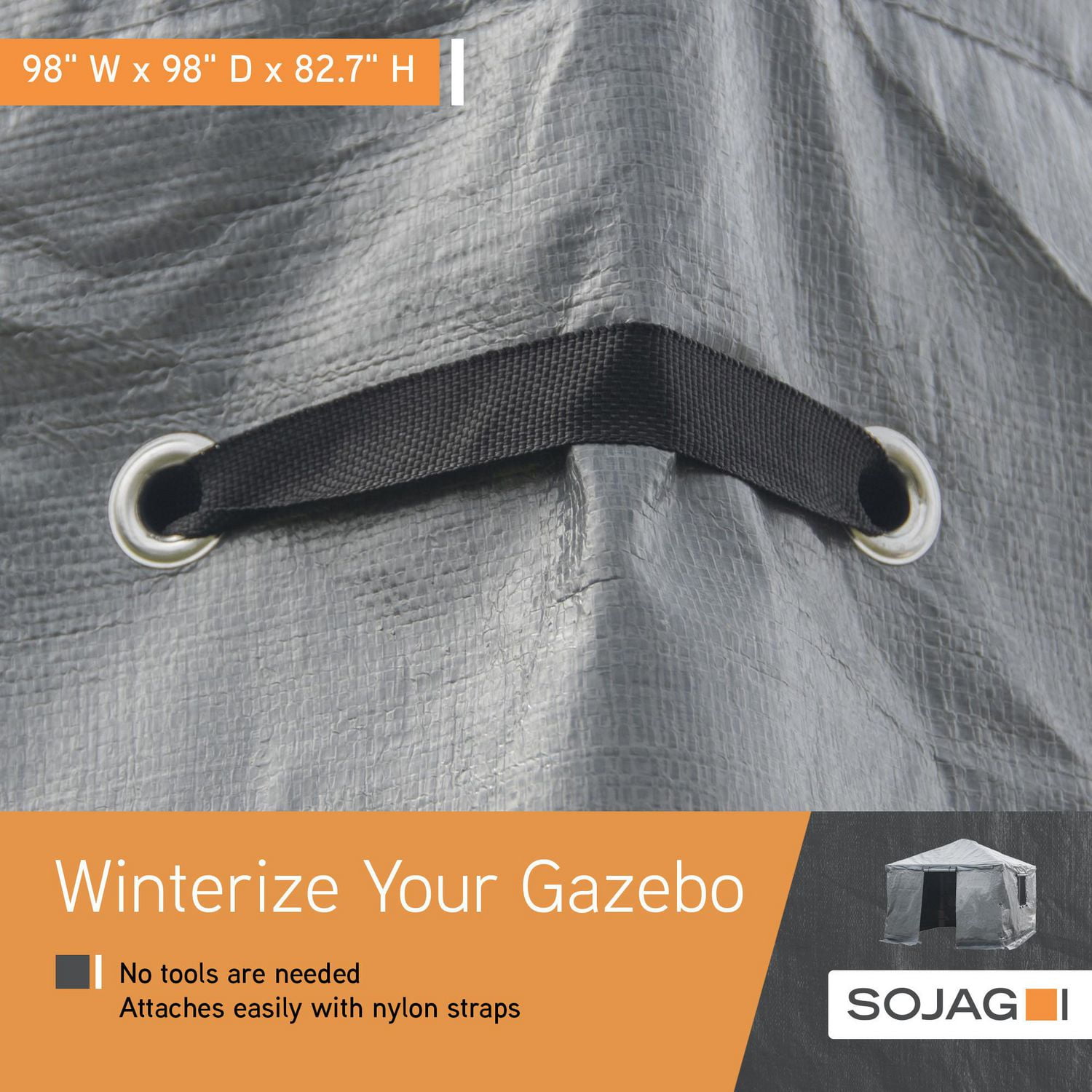 Sojag, toile d'hiver grise Plus pour abri soleil, 12 pi x 12 pi, accessoires pour abris soleil