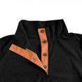 thumbnail image 4 of KIHOUT Chandails Homme Mode Décontractée Sport Col Montant Bouton Patchwork Manches Longues Chandail à Enfiler Blouse BK/L4, 4 of 6