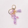 thumbnail image 3 of TopLLC Tools&Home Improvement Initial Letter Keychains For Women Tassel Purple Cute Car Keychain For Wallet Backpack Bag A chopper, 3 of 4