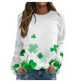 thumbnail image 1 of QIPOPIQ Chandails à Manches Longues pour Femmes T-Shirts de la Saint-Patrick T-Shirt Trèfle T-Shirt Vert T-Shirt Tunique Col Rond Hauts Amples Chandail T-Shirts de Vacances T-Shirts Graphiques Offres, 1 of 5