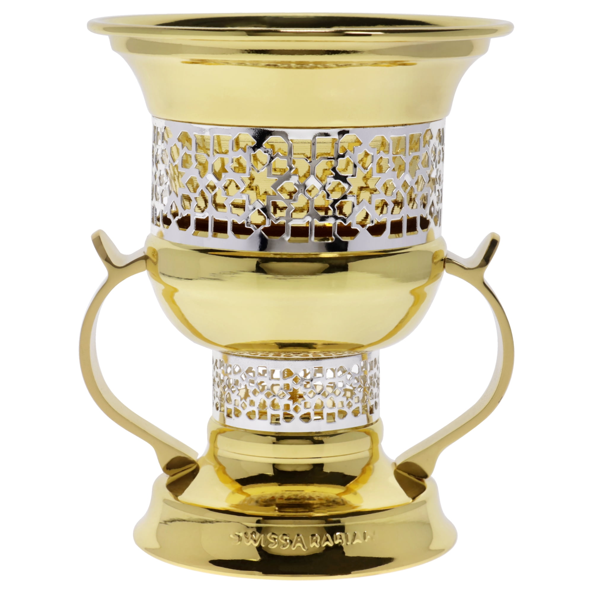 Metallic Goblet Charcoal Mubkhara Incense Burner - Large-Gold by