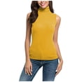 thumbnail image 1 of tarylea Womens Sleeveless Tops Plus Size High Neck Tank Tops Slim Fitted Undershirt Basic Layer Tees, 1 of 4