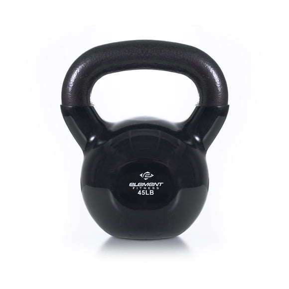 Element Fitness Kettlebell Enduit de Vinyle 45 lb Fonte Noire Entraînement de Force